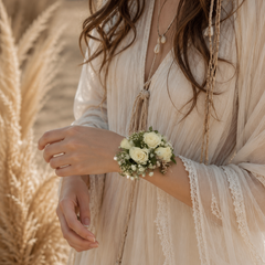 Elegant White Rose Wrist Corsage