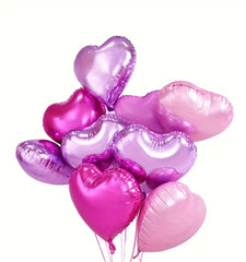 Vibrant Heart-Shaped Metallic Balloons
