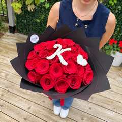 Mon Amour Initial Rose Bouquet