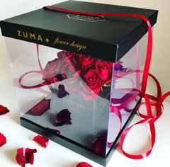 Luxury Roses in Clear Cube