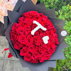 Mon Amour Initial Rose Bouquet