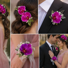 Orchid Hair Comb & Wrist Corsage Set