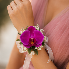Orchid Hair Comb & Wrist Corsage Set