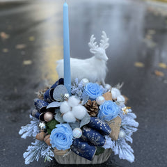 Eternity Roses with Candle and Reindeer Décor - Last 3 Years