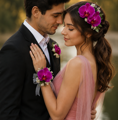 Orchid Hair Comb & Wrist Corsage Set