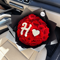 Mon Amour Initial Rose Bouquet