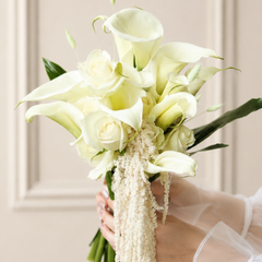Modern White Calla Lily Wedding Bouquet