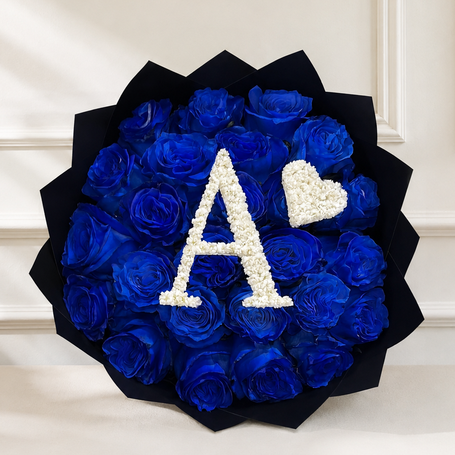 Mon Amour Initial Rose Bouquet