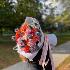 Sunset Orange & Lavender Bouquet