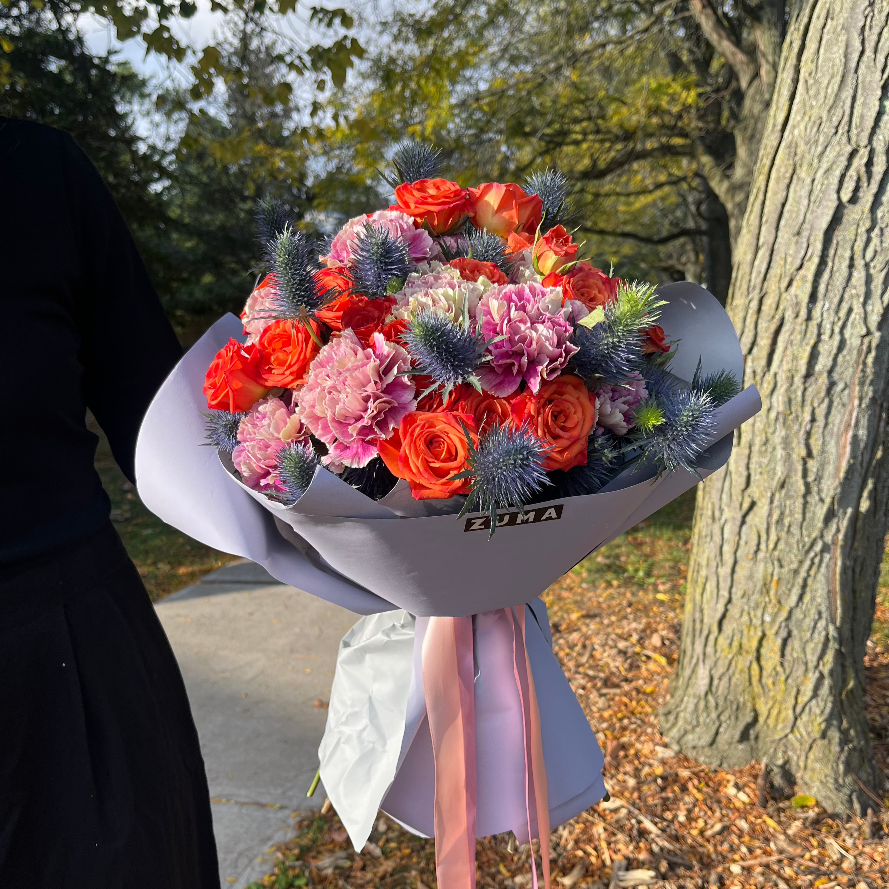 Sunset Orange & Lavender Bouquet