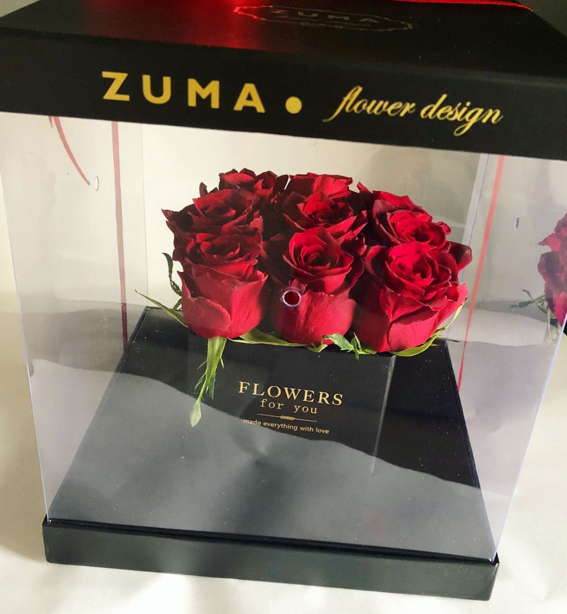 Luxury Red Rose Gift Box by Zuma Flowers