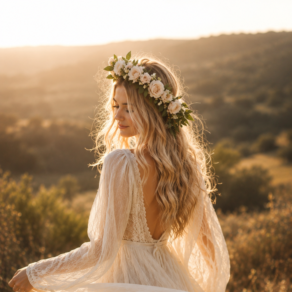 Elegant Ivory Flower Crown