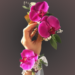 Orchid Hair Comb & Wrist Corsage Set