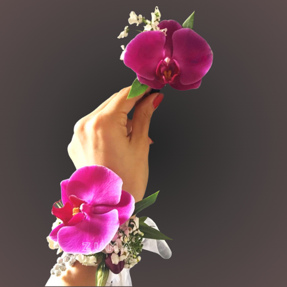 Orchid Hair Comb & Wrist Corsage Set