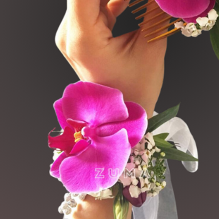 Orchid Hair Comb & Wrist Corsage Set