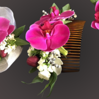 Orchid Hair Comb & Wrist Corsage Set