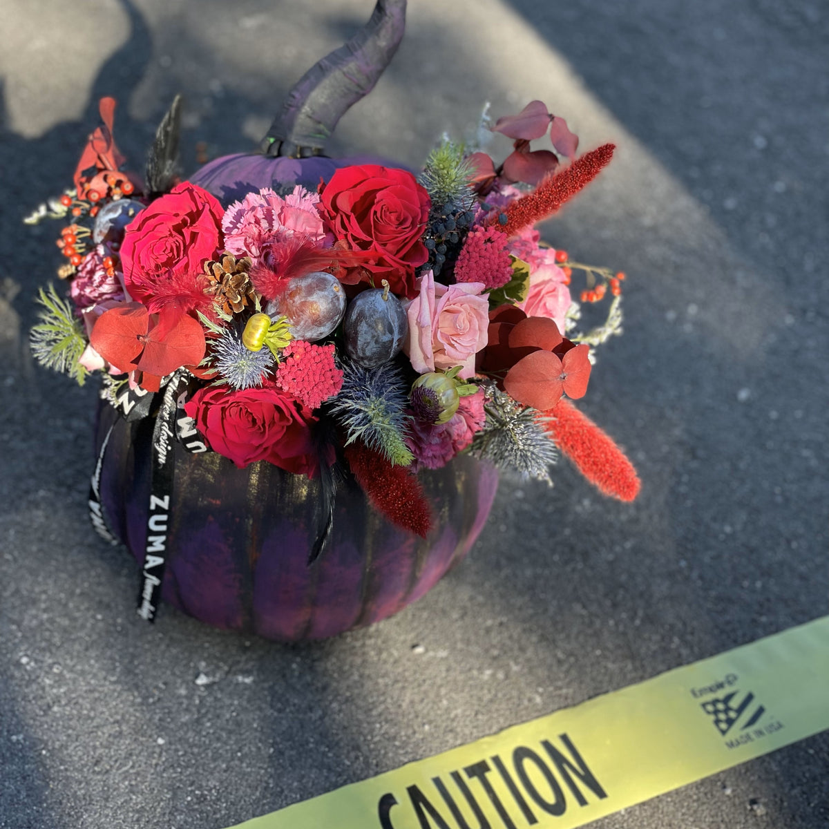 Witch Pumpkin Floral Arrangement for Halloween