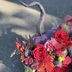 Witch Pumpkin Floral Arrangement for Halloween