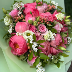 Golden Summer Peony and Rose