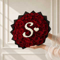 Mon Amour Initial Rose Bouquet