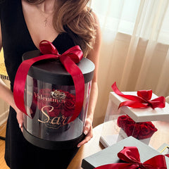 Éclat d’Amour | Red & Gold Luxury Infinity Rose Box | Last 3 Years