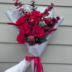 Elegant Red Bouquet with Pomegranate