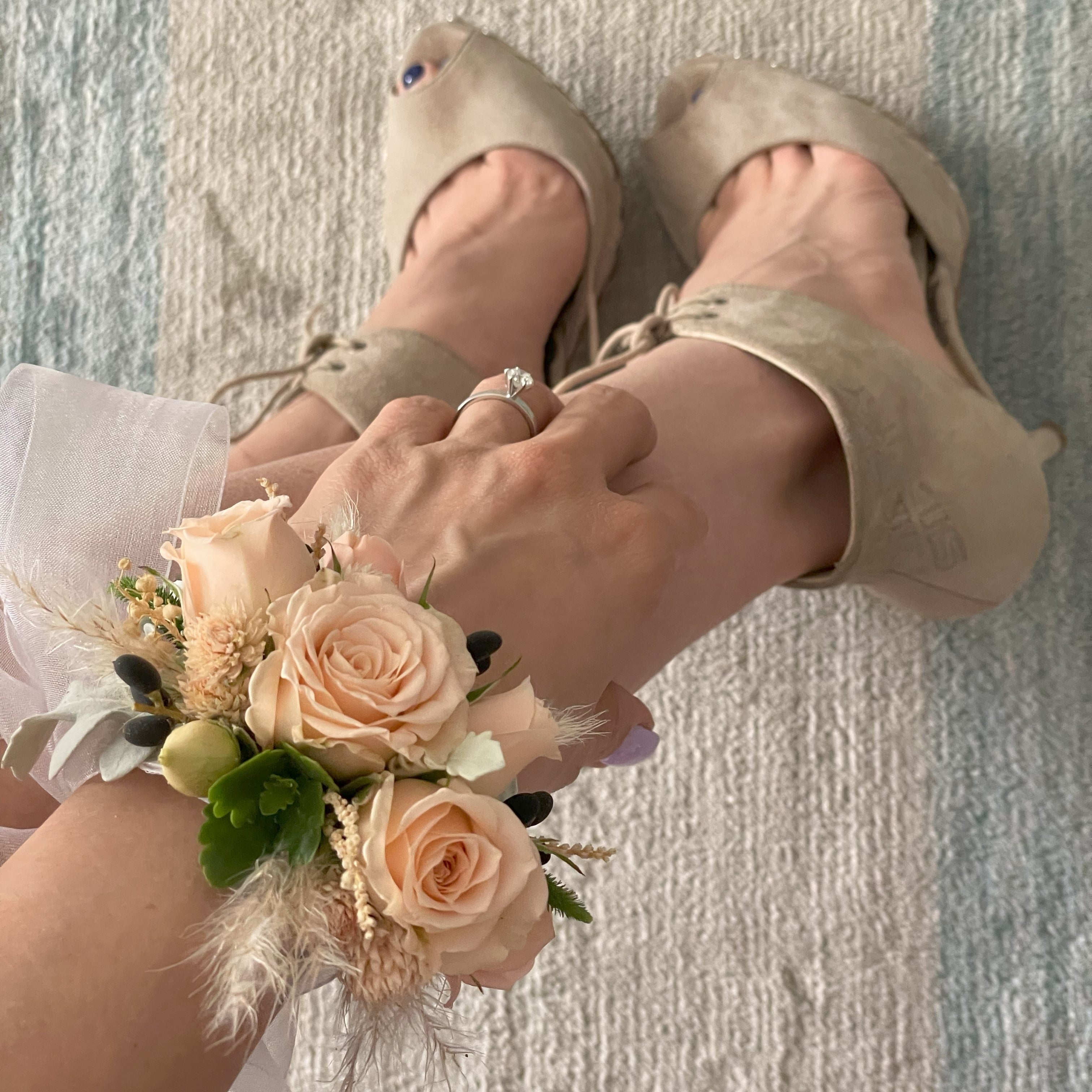 Peach Rose Wrist Corsage