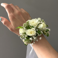 Elegant White Rose Wrist Corsage