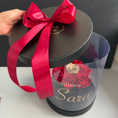 Éclat d’Amour | Red & Gold Luxury Infinity Rose Box | Last 3 Years