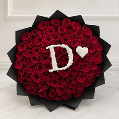 Mon Amour Initial Rose Bouquet