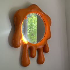 Handmade Paper Mache Dripping Mirror