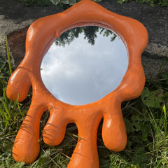 Handmade Paper Mache Dripping Mirror