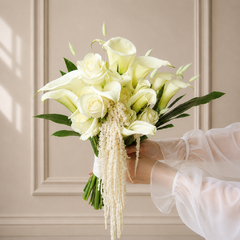 Modern White Calla Lily Wedding Bouquet