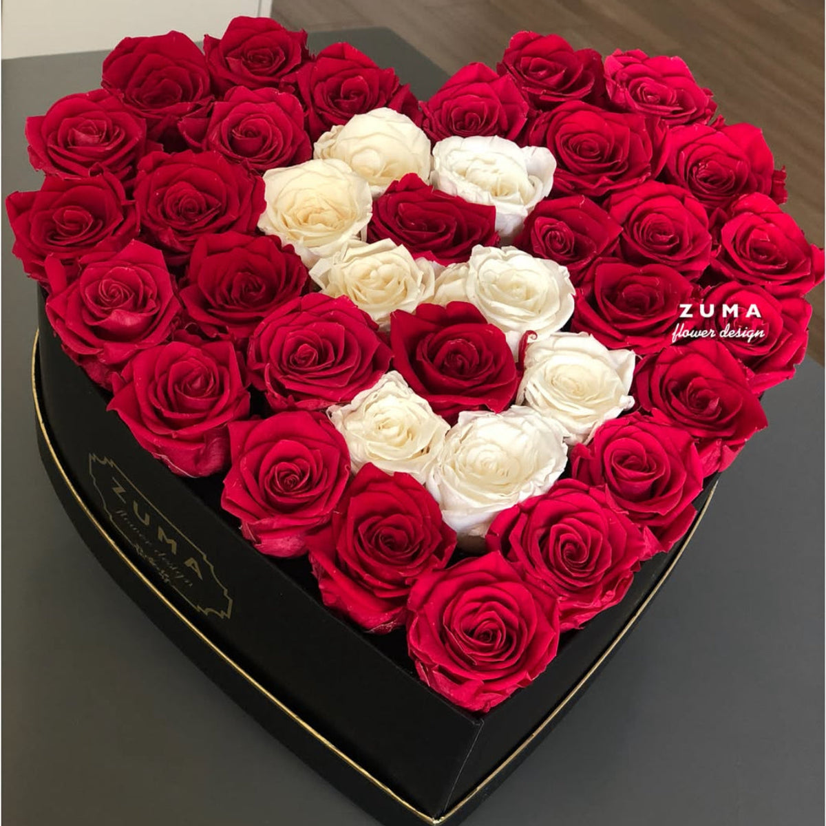 Signature Initial Heart Rose Box