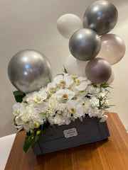 White Orchid Grandeur with Balloon Décor