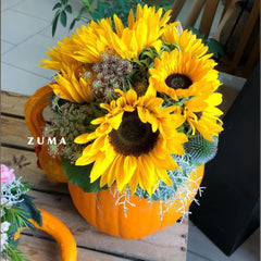 Golden Sunflower Pumpkin Arrangement