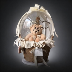 Welcome Home Baby Gift Basket with Teddy Bear