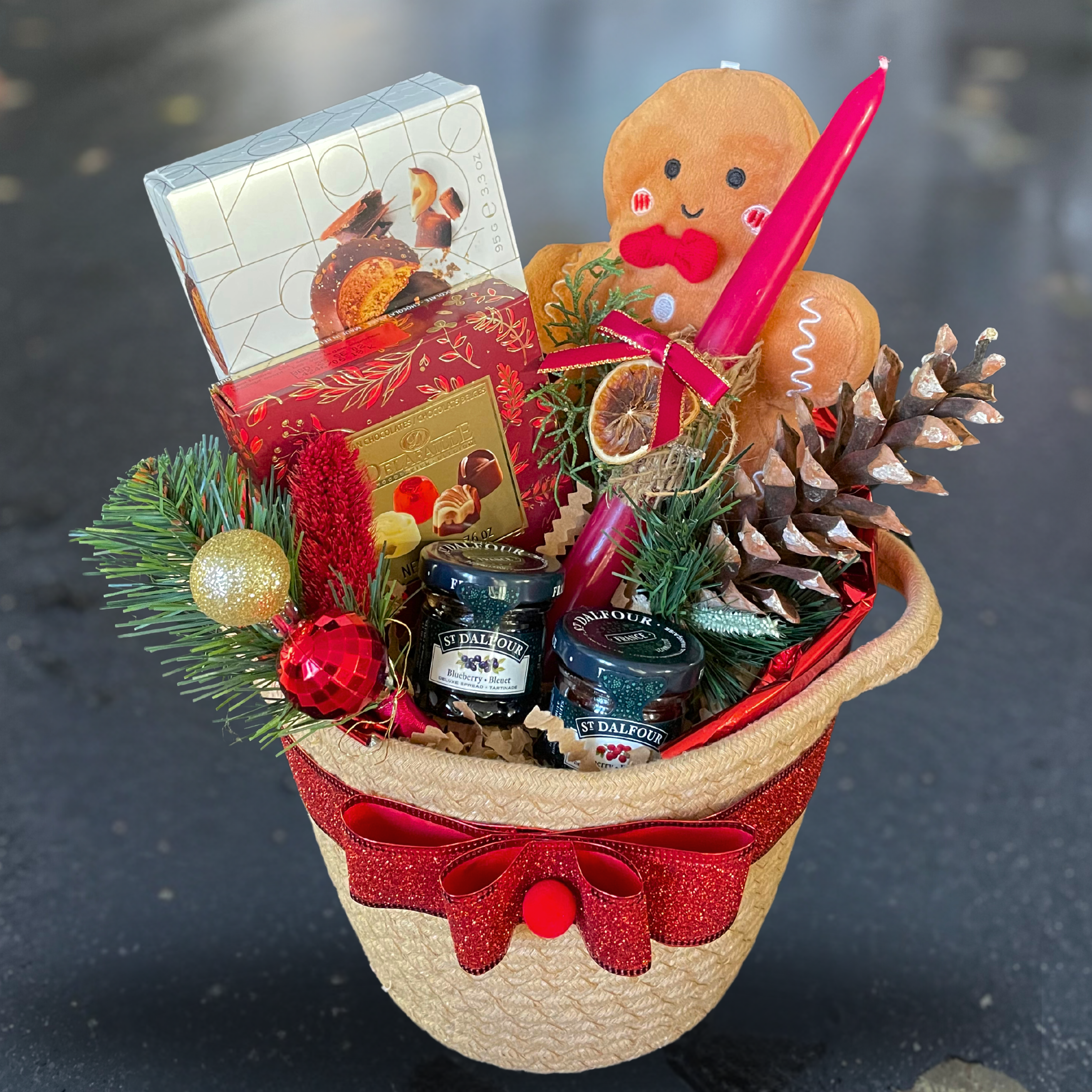 Gingerbread doll and Sweeties Gift Basket