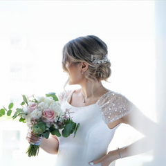 Soft Blush & White Rose Bouquet